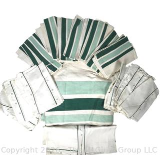 Set of Green and White Embroidered Table Linens