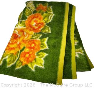 Green and Orange Floral Blanket