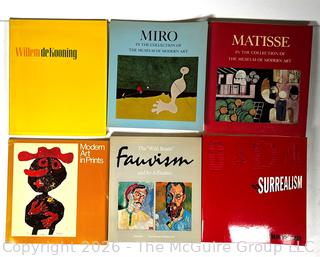 Six (6) Soft Cover Art Books Including Willem de Kooning, Miro, Matisse, Modern Art Prints, Favism and Surrealism