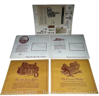 Five (5) Vintage Paper Models of American Historic Houses
