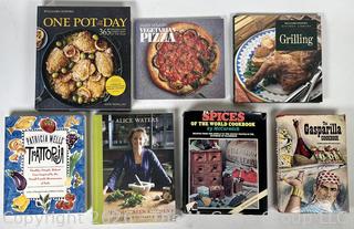Seven (7) Cook Books Including Gasparilla, Alice Waters and Trattoria