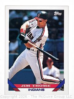 1993 Jim Thome Topps Baseball Card. Indians