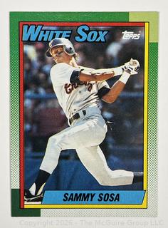 1990 Sammy Sosa Topps Baseball Card. White Sox