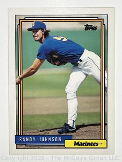 1992 Randy Johnson Topps Baseball Card. Mariners