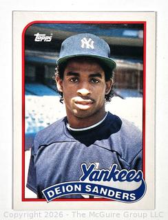 1989 Deion Sanders Topps Baseball Card. Yankees