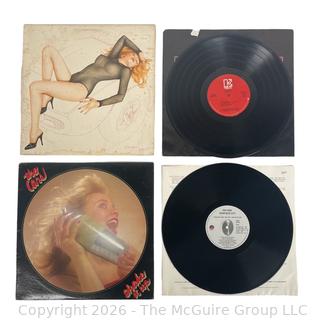 Two (2) Vinyl LP Record Albums: The Cars & The Cure. Damage to One Cover