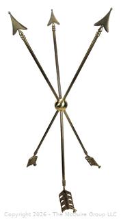 Maison Jansen Style Brass And Steel Arrow Motife Side Table Base