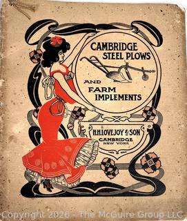 Cambridge Steel Plows and Farm Implements Catalog MM Lovejoy & Son, Cambridge NY, 1900's