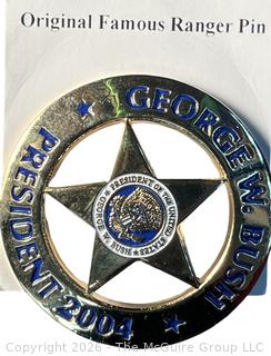 George Bush 2004 Texas Ranger Lapel Pin on Card