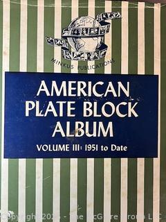 The American Plate Block Album Volume III 1951- (38 album pages photographed in the gallery)