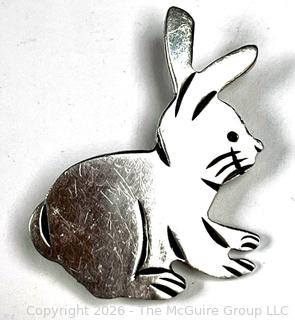 Sterling Silver Mexico Rabbit Brooch