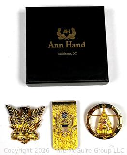 Three (3) Ann Hand Patriotic Brooches