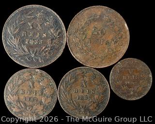 Five (5) Portuguese Coins