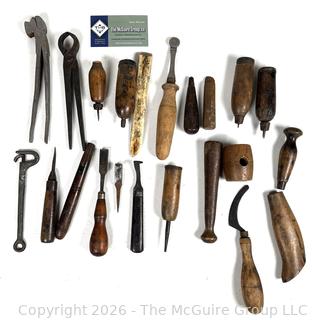 Collection of Wood and Leather Working Hand Tools