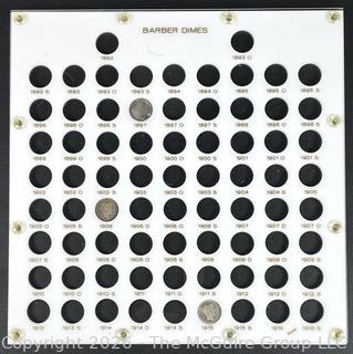 Three (3) United States Barber Quarter Coins. 1897, 1906, 1915 in Capital Plastics White Acrylic Holder