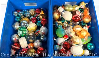 Group of Hand Painted Mercury Glass Christmas Ornaments
