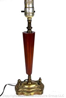 Bakelite Cherry Amber Boudoir Table Lamp