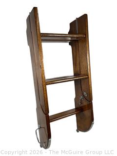 Oak & Brass Folding Yacht Ladder