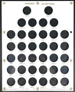 Barber Quarters (1892-1904) Coin Holder Made by Capital Plastics in White Acrylic 