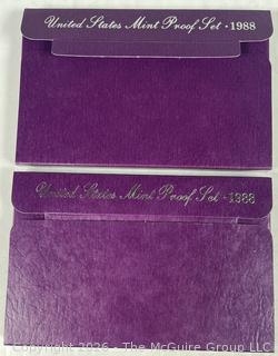 Two (2) 1988 United States Mint Proof Coin Set in Envelope