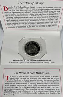 1991 Pearl Harbor Hero’s Commemorative $5 Uncirculated Coin