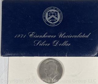 1971 Eisenhower Uncirculated Silver Dollar Coin
