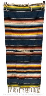 Striped Saltillo Serape Wool Blanket 