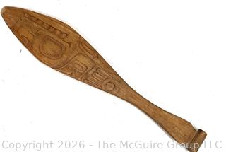 Tlingit Native American Indian Carved Cedar Wood Dance Paddle