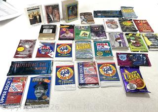 Group of Unopened Packs of Trading Cards on Sports, Culture, Etc.