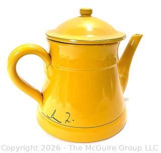 Yellow Mama Ro Signed Pottery Tea Pot