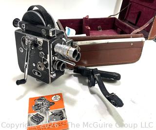 Paillard - Bolex 18-5 8mm Movie Camera with Both Electric Motor and Type MC-17 Manuel Winding Mechanism; H16 H8 MC-17 Motor, BE-22 Transformer & User Manual, OG boxes and travel case AND the Projector with Case (see Photo Gallery). Untested