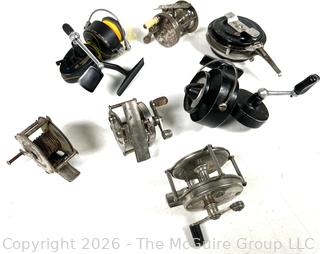 Seven (7) Fishing Reels Including Mitchell 308: spin, bait and fly casting