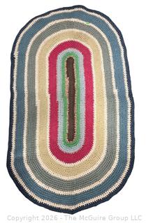Hand Braided Oval Area Rug.  32" x 50"