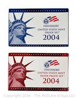 Two (2) 2004 United States Mint Proof Coin Sets