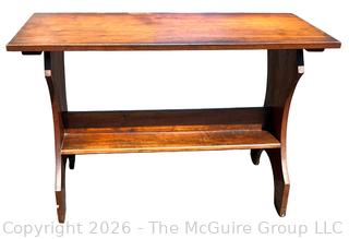 Arts & Crafts Style Trestle Table.  48" x 22" x 33"