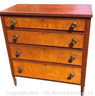 Four (4) Drawer American Sheraton Cherry Chest