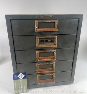 Five (5) Drawer Metal Small Parts Cabinet Chest