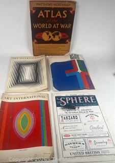 Modern Art Magazines and World at War Atlas