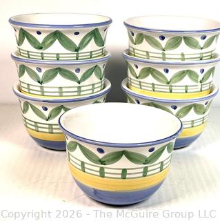 Seven (7) Williams and Sonoma Pottery Salad Bowls. 