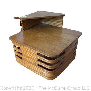 Rattan Five Strand Pretzel Streamline End Table. Paul Frankl Style for Tochiku