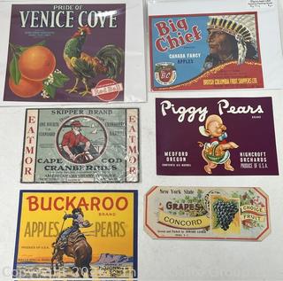 Six (6) Canning Labels