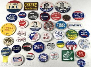 Collection of Political Pin-Back Buttons