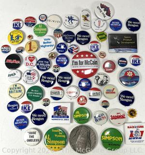 Collection of Political Pin Back Buttons
