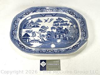 Blue Willow Dale Deakin & Bailey Porcelain Platter Serving Tray.