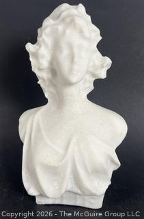 Carved Alabaster or Marble Bust of Woman 