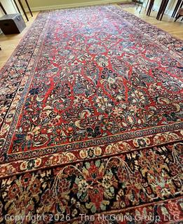 Large Persian Sarouk Hand Knotted Wool Area Rug.  11' x 16'