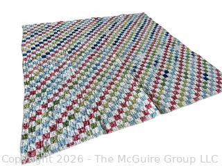 Postage Stamp Patchwork Hand Stitched Quilt Panel. 31 x 34"