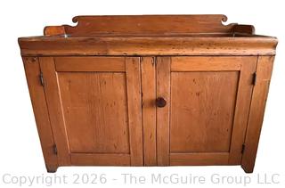 19th C Country Two Door Dry Sink with Hammered Removable Copper Lining.  35"T x 46"W x 26"D