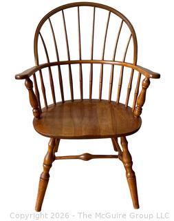 19th Century Braced Back Windsor Armchair Made by Nichols & Stone 