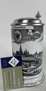Schweinfurt Lidded Beer Stein - Porzellan - Bavaria 